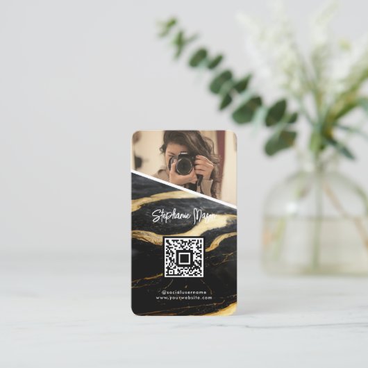 Foto QR Code Moderne Fotografie Visitenkarte (Stehend Vorderseite)