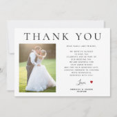 Foto QR Code Moderne Typografie Hochzeit danke Karte (Vorderseite)