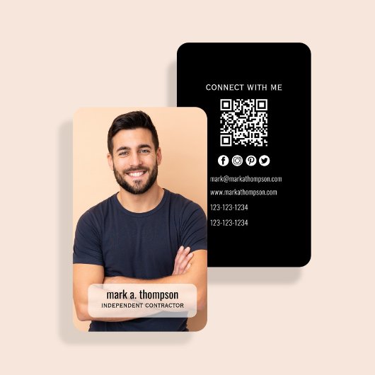 Foto-QR-Code Moderne Verbindung mit mir Geschäft Visitenkarte