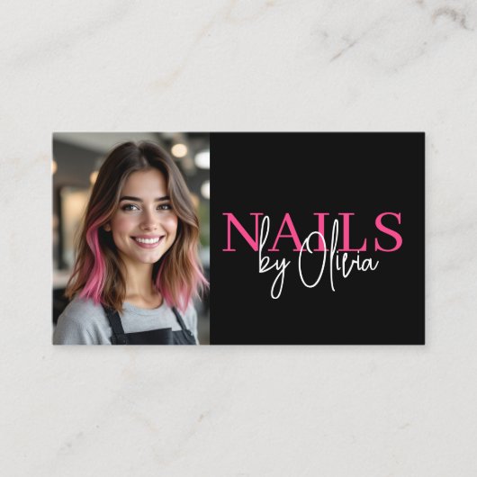 Foto QR Code Nagelspezialistin Artis Typografy Visitenkarte (Vorderseite)