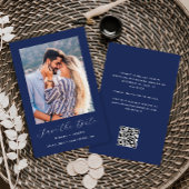 Foto QR Code Navy Blau Save the Date