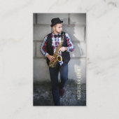 Foto QR Code Navy Blue Visitenkarte (Vorderseite)