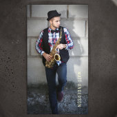 Foto QR Code Navy Blue Visitenkarte