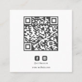 Foto QR CODE oder Logo Beruflich rosa Quadratische Visitenkarte (Rückseite)