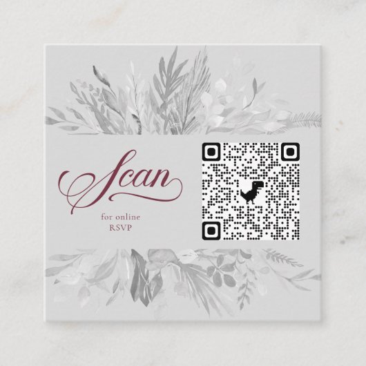 Foto QR Code Online UAWG Burgundy Gray Botanisch Begleitkarte (Vorderseite)