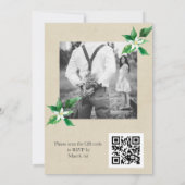 Foto QR Code Orange Blossom Hochzeit Einladung (Rückseite)