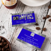 Foto QR Code Persönlicher Koch Kochen Blau Visitenkarte