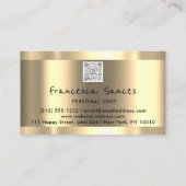 Foto QR Code Persönlicher Koch Kochen Goldenes Mes Visitenkarte (Rückseite)
