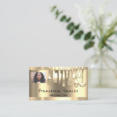 Foto QR Code Persönlicher Koch Kochen Goldenes Mes Visitenkarte (Stehend Vorderseite)