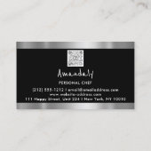 Foto QR Code Persönlicher Koch Kochen Restaurant B Visitenkarte (Rückseite)