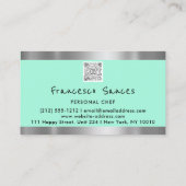 Foto QR Code Persönlicher Koch Kochlounge Minze Visitenkarte (Rückseite)