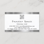 Foto QR Code Persönlicher Koch Kochlounge Weiß Visitenkarte (Rückseite)