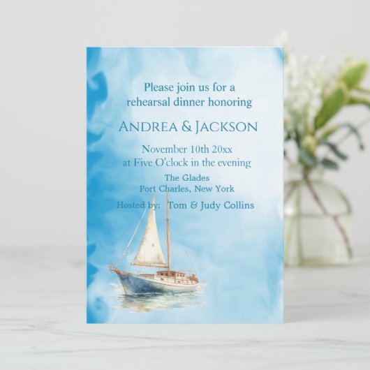 Foto QR Code Probe für Segelboote Einladung (Stehend Vorderseite)