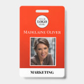 Foto QR Code Red Logo Abzeichen für Mitarbeiter-ID Ausweis (Vorderseite)