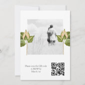 Foto QR Code Rosa Botanische Hochzeit Einladung (Rückseite)