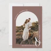 Foto QR Code Rose Taupe Wedding Save The Date (Vorderseite)