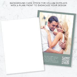 Foto QR Code Sage Background for Vellum Overlay Einladung