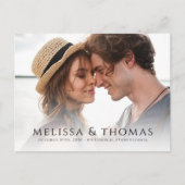 Foto QR Code Save the Date klassisches Elegant Ankündigungspostkarte (Vorderseite)