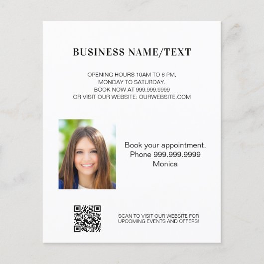 Foto qr Code Schönheitssalon Makeup Geschäft Flyer (Vorne)