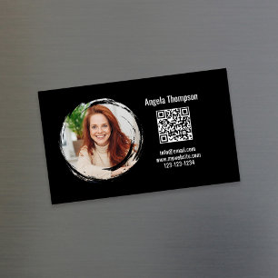 Foto-QR-Code Schwarz Magnetisch  Magnetische Visitenkarte