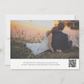 Foto QR Code Schwarz-weiß Formal Elegante Hochzeit Save The Date (Rückseite)