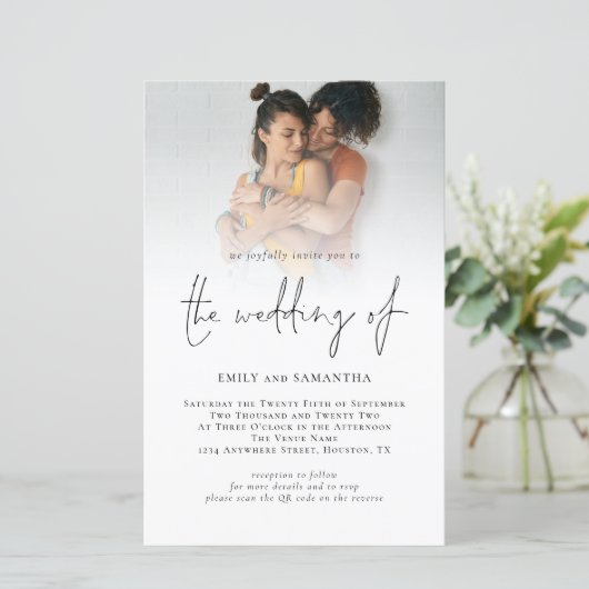 Foto QR Code Skript Lesbische Hochzeit (Stehend Vorderseite)