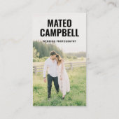 Foto QR Code Social Media Black Visitenkarte (Rückseite)