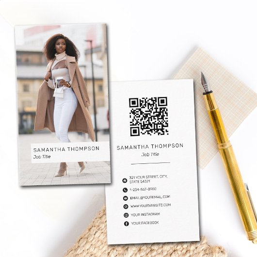 Foto QR Code Social Media Icons Visitenkarte