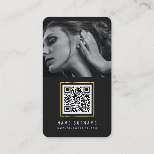 Foto QR Code Social Media moderne hoch entwickelte Visitenkarte (Vorderseite)