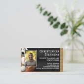 Foto-QR-Code Sport-Personaltrainer-Coach Visitenkarte (Stehend Vorderseite)