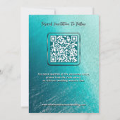 Foto | QR Code Summer Ocean Beach Wedding Modern Save The Date (Rückseite)