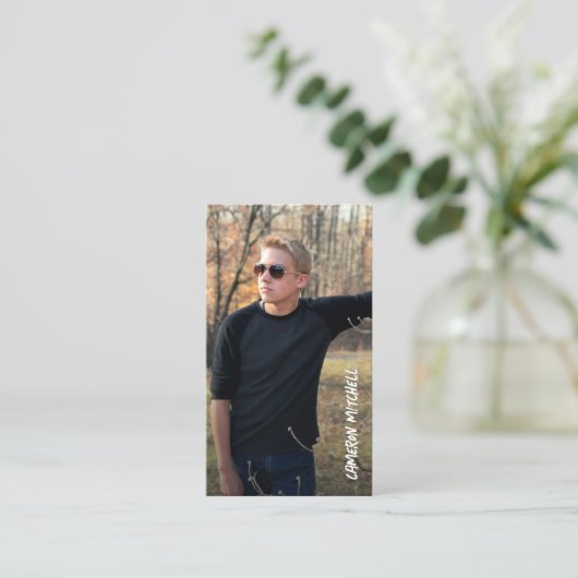 Foto QR-Code Telefonnummerkarte (Stehend Vorderseite)