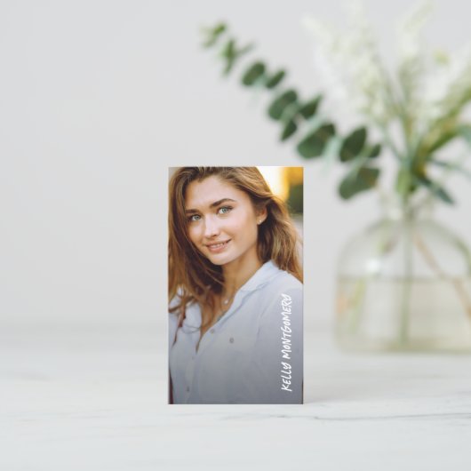 Foto QR-Code Telefonnummerkarte (Stehend Vorderseite)