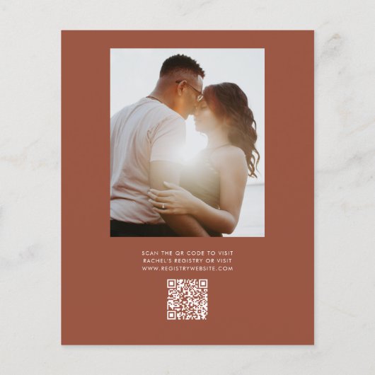 Foto QR Code Terracotta Brautparty Flyer (Hinten)