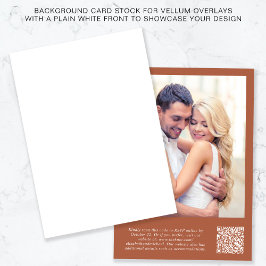 Foto QR Code Terracotta Hintergrund Vellum Overlay Einladung