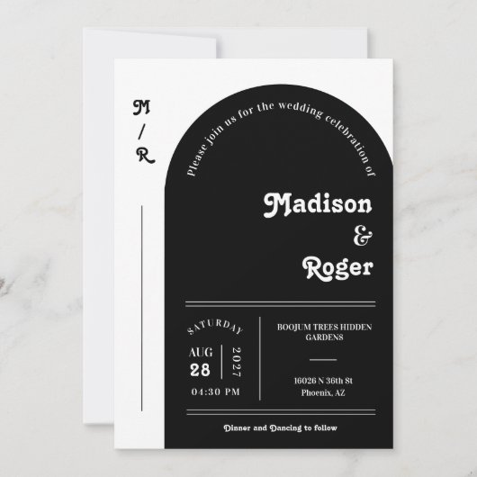 Foto QR Code UAWG Groovy mit dem schwarzen Minimal Einladung (Vorderseite)