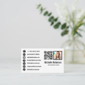 Foto qr-Code und Icons für soziale Medien Visitenkarte (Stehend Vorderseite)