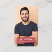 Foto-QR-Code Verbinde Dich Mit Mir Burgunder Moder Visitenkarte (Vorderseite)