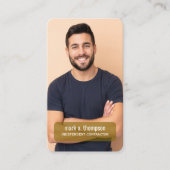 Foto-QR-Code-Verbindung mit mir Senf Modern Visitenkarte (Vorderseite)