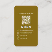 Foto-QR-Code-Verbindung mit mir Senf Modern Visitenkarte (Rückseite)