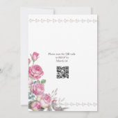 Foto QR Code Wasserfarbe Rosa Hochzeit Einladung (Rückseite)