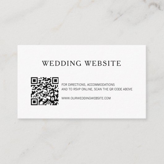 Foto QR Code Website Moderne Hochzeiten Begleitkarte (Vorderseite)