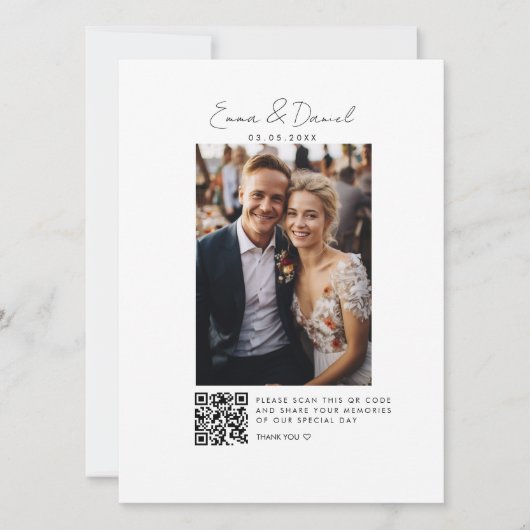 Foto QR Code Wedding Galery Card (Vorderseite)