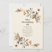 Foto QR Code Whimsical Wildblume Meadow Wedding Einladung (Vorderseite)