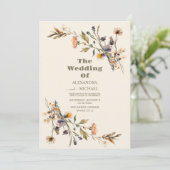 Foto QR Code Whimsical Wildblume Meadow Wedding Einladung (Stehend Vorderseite)