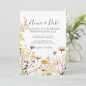 Foto QR Code Wildblume Hochzeit Einladung (Stehend Vorderseite)