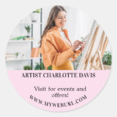 Foto QR-Codegeschäft für Künstler Runder Aufkleber (Vorderseite)