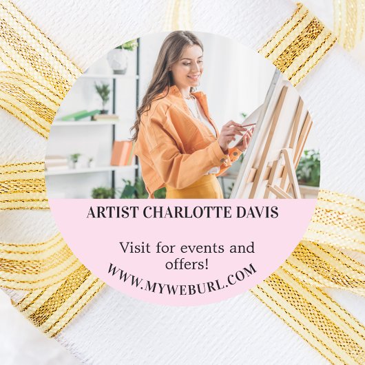 Foto QR-Codegeschäft für Künstler Runder Aufkleber