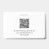 Foto QR Einfaches Logo für Mitarbeiter-ID Ausweis (Back)