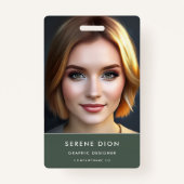 Foto QR für Minimalistische Name des Mitarbeiters Ausweis (Vorderseite)